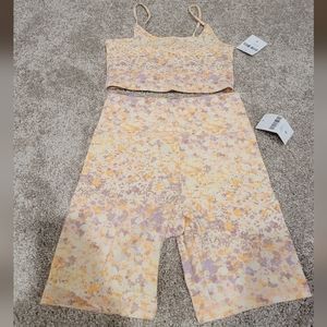 Forever 21 High Rise Biker Short and Top Floral Set Size Small